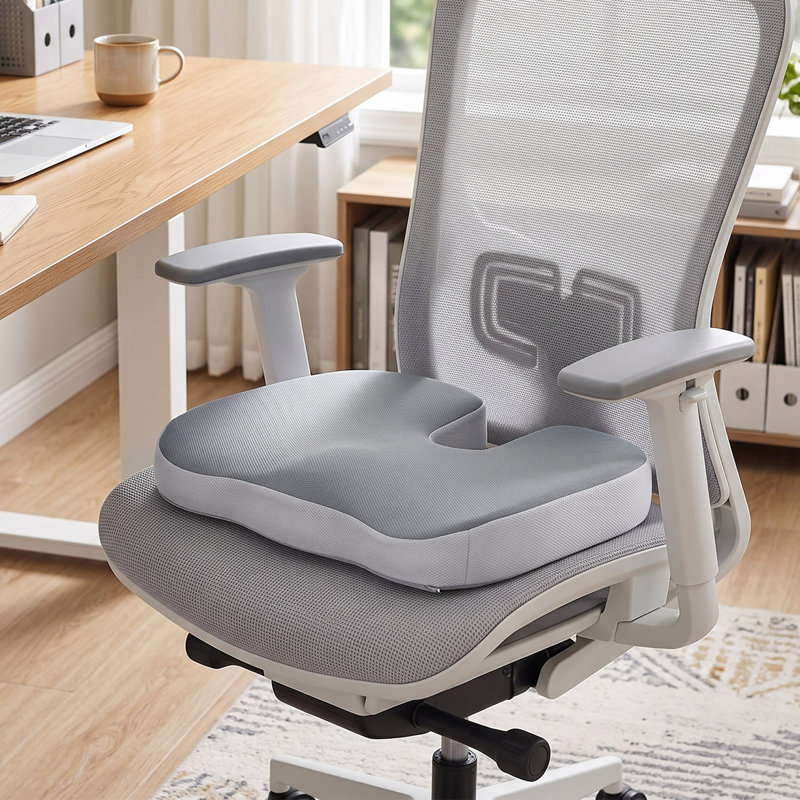 1-Piece Memory Foam Non-slip Seat Cushion, Grey