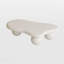 Table basse de 47 pouces en forme de nuage avec 3 pieds sphériques pour le salon - Blanc crème-822105614-822105615