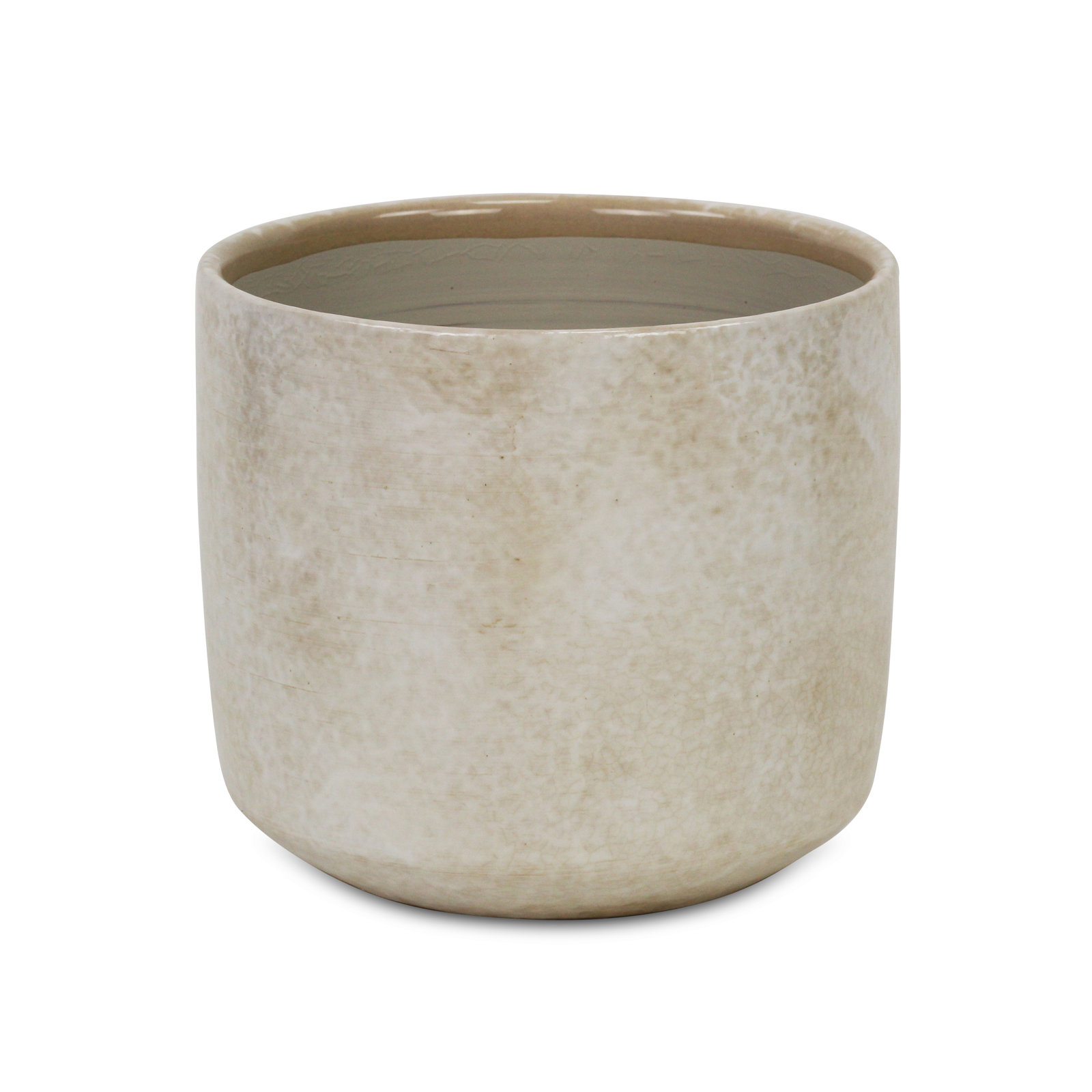 Sia Handmade Ceramic Pot Planter, White, 5.75" H x 6.75" W x 6.75" D