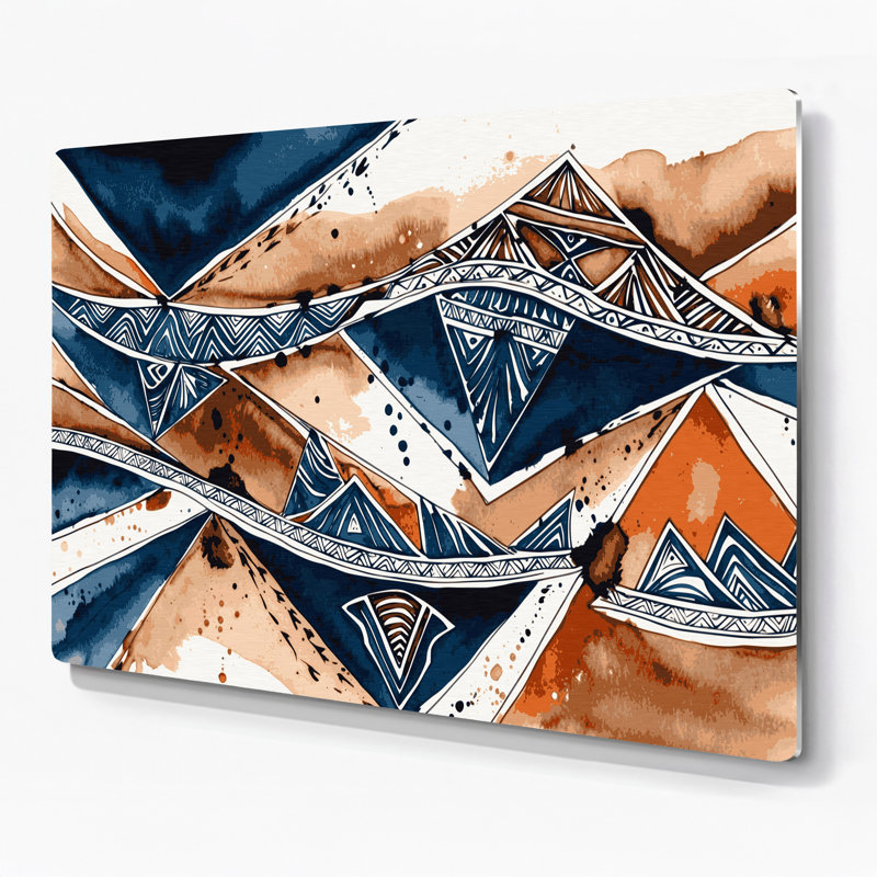 Hawaiian Kapa Patterns Grey Metal Wall Art, 11" H x 14" W