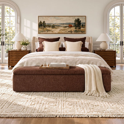 70" Modern Upholstered Storage Bench