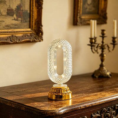 Veilleuse à DEL avec pile décorative à taille de diamant et lampe de chevet portable pour chambres, salons et fêtes