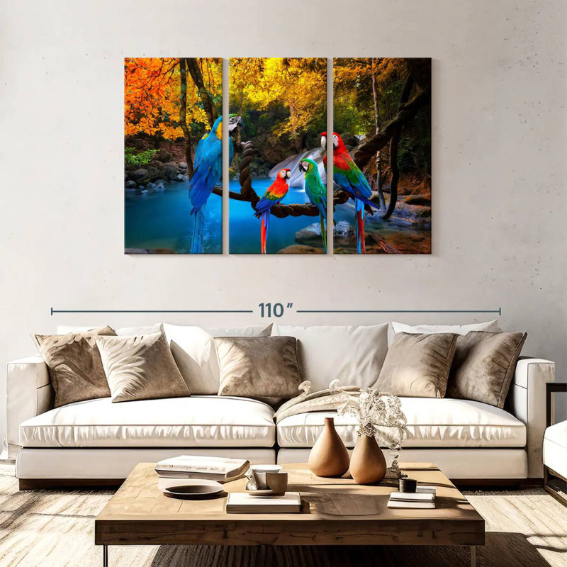 Brampt Safari Parrots, 48" H x 74" W