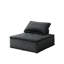 Profondeur de l'assise: 25,5 po, velours noir et largeur du produit: 123,18 po, hauteur des pieds: 2 po