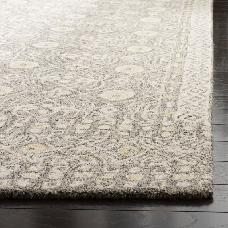 Stalder Hand Tufted Wool/Cotton Oriental Rug in Ivory, Runner 2'3" x 7'