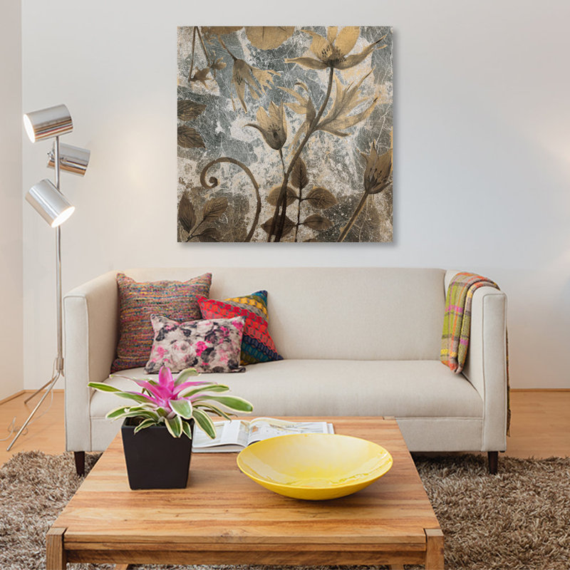 « subaquatique botanique i », reproduction sur toile, H 48 po x l 48 po x P 1,5 po, Pas de tapis, Toile tendue