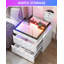 50cm W Bedside Table with 3D Mirror Abyss and Sensor RGB Lighting, 2-Drawer Bedside Table with Hidden Storage And Lockable-1535923170