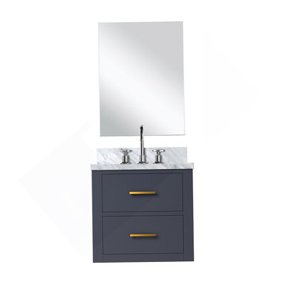 Meuble-lavabo simple. P, comptoir en acrylique, po Ensemble miroir et robinet