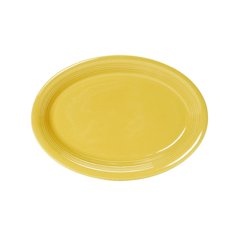 Tuxton Concentrix Ceramic Platter, Saffron Yellow, 0.75" H x 11.5" W x 8.75" D
