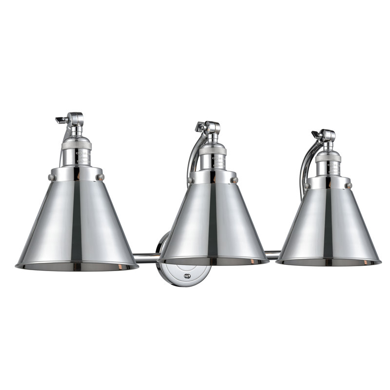 Éclairage pour salle de bain à 3 lumières à intensité variable Donovan, Incandescente, Chrome poli, Chrome poli