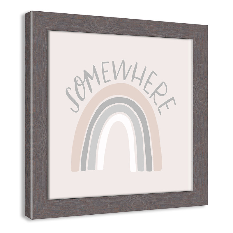 Somewhere Plants & Flowers, 12" H x 12" W x 0.63" D, Grey Woodgrain Framed