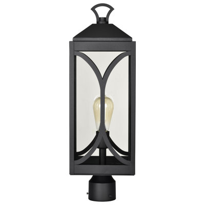 Alshawn - 1 Light Post Top - Matte Black with Clear Glass