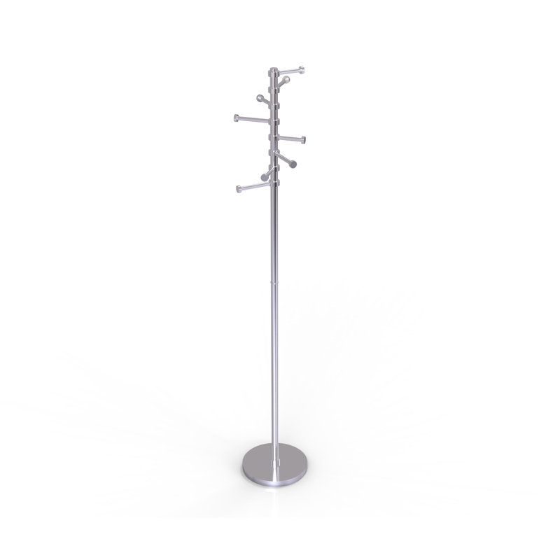 Portemanteau autoportant avec six chevilles pivotantes, Chrome satiné