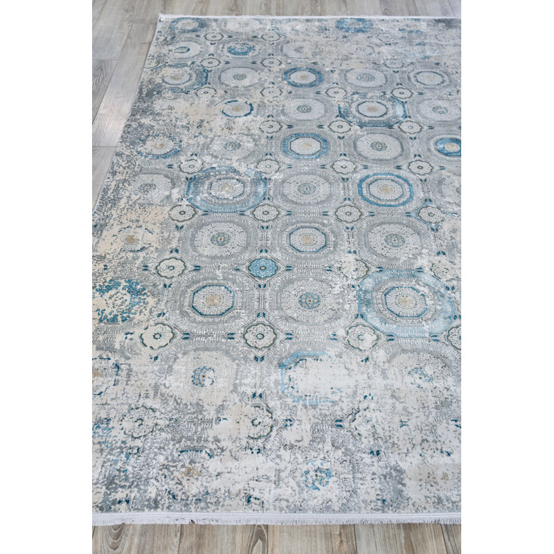 Legacy Blue/Ivory Area Rug, Rectangle 8' x 10'
