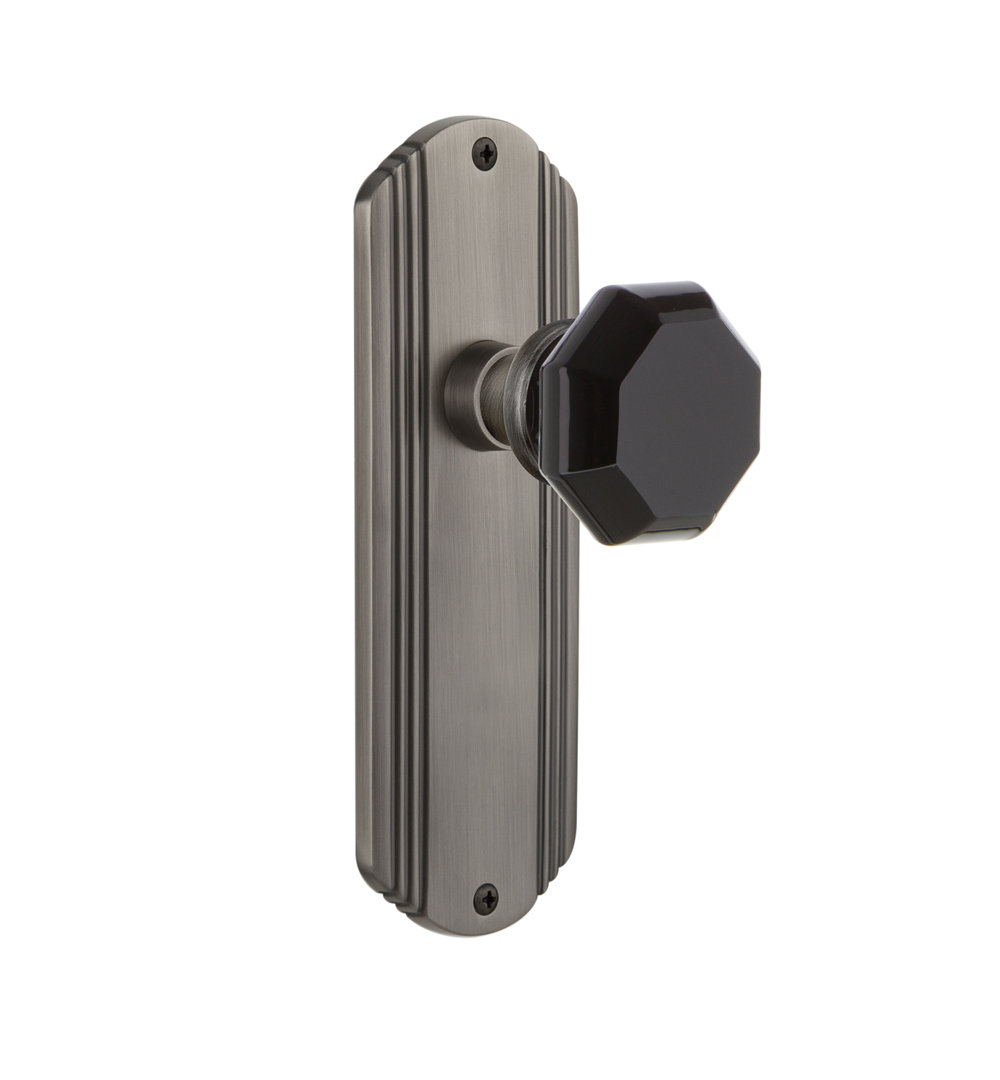 Deco Plate with Waldorf Black Door Knob Nostalgic Warehouse 