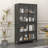 Premium Black Metal Storage Cabinet With Tempered Glass Doors, Adjustable Shelves, Anti-Tipping Device, Magnetic Silent Closure, And Adjustable Feet For Home And Office Use