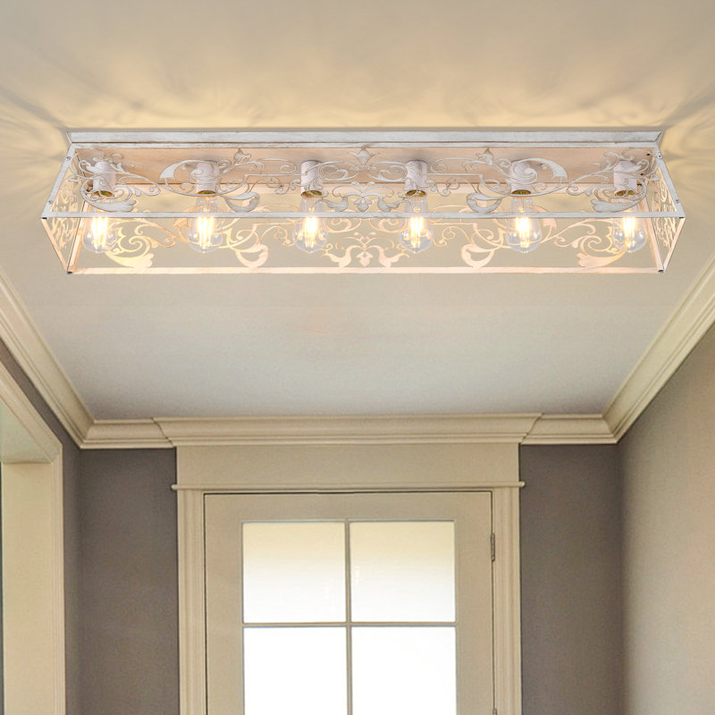 Plafonnier encastré 6 lumières 45,28 po, Blanc