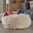 Modern 3 Foot Faux Fur Bean Bag  White Color