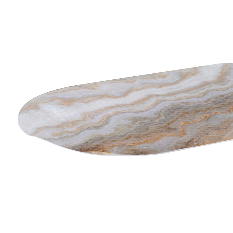 Tapis de bain ovale à imprimé agate
