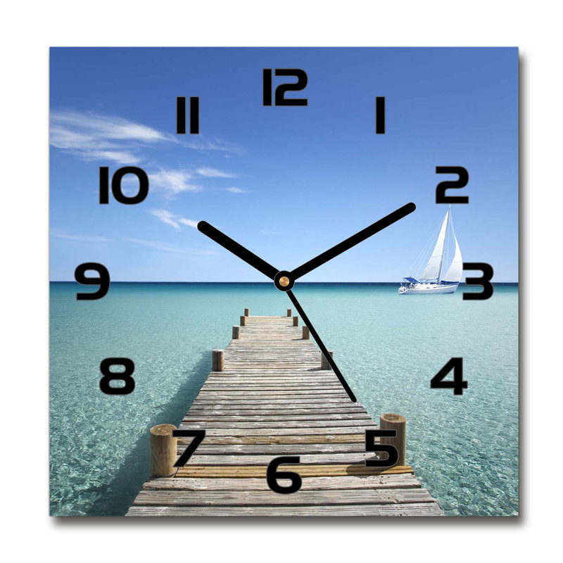 Ibes Glass Wall Clock, Black