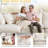 U-Shape 6-Seat Sectional Sofa With Ottomans, 139" Wide, No-Assembly Cloud-Style Design, High-Density Boneless Compression Foam, White-1342041817
