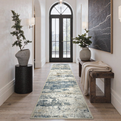 Tapis bleu / beige Pavelina