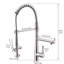 Robinet de cuisine robuste en nickel brossé avec rotation à 360 degrés et fonction de pré-rinçage avec robinet à ressort en laiton-494370716