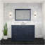 Meuble-lavabo simple bleu marine 48 po X P 22 po D, plateau en marbre de culture, ensemble de robinet et Miroir