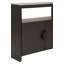 Two Door Console With Open Shelf In Natural Grasscloth With Cerused Oak Handles-1525210283