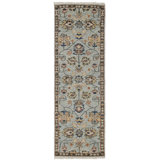 Carrington Hand Knotted Wool Oriental Area Rug in Gray