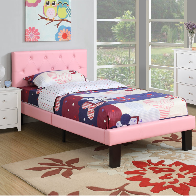 Lit à panneau Debellis par Harriet Bee, Simple, Rose