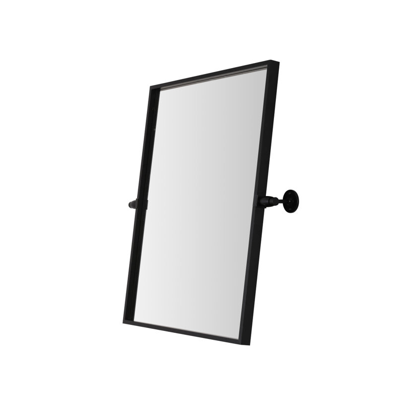 Miroir mural en métal, Noir, 24 po x 20 po