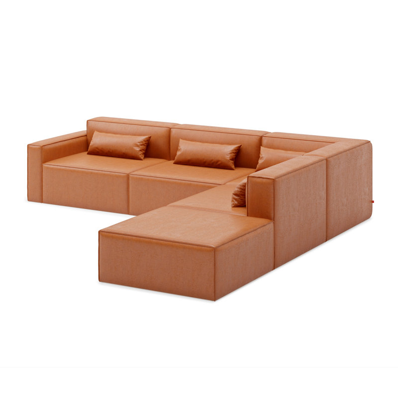 Mix Modular 5-Pc Sectional, Right Hand Facing, Mowat Sand Polyester