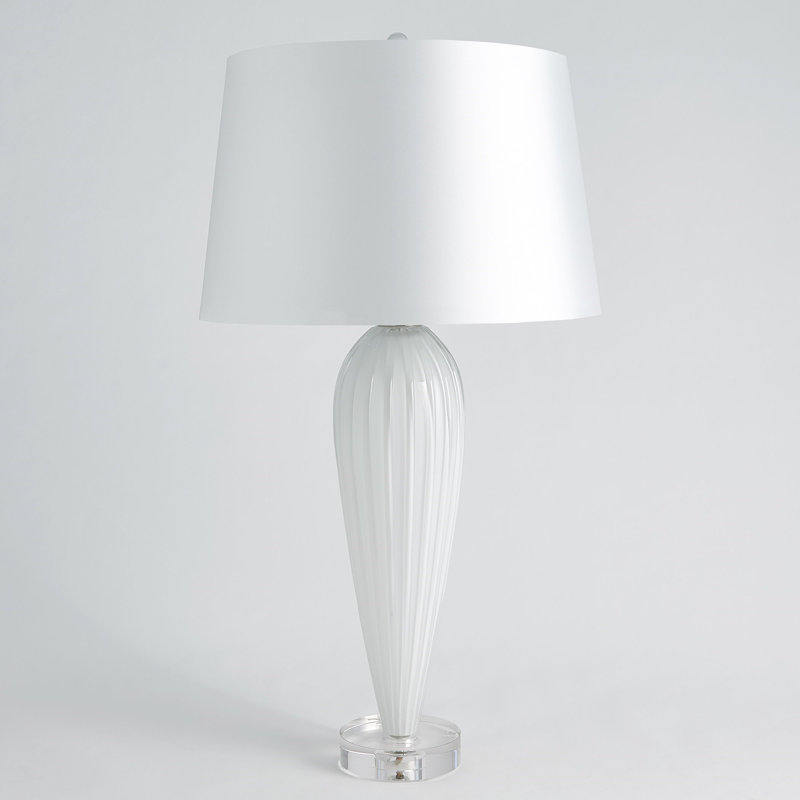 Teardrop Glass Lamp, White