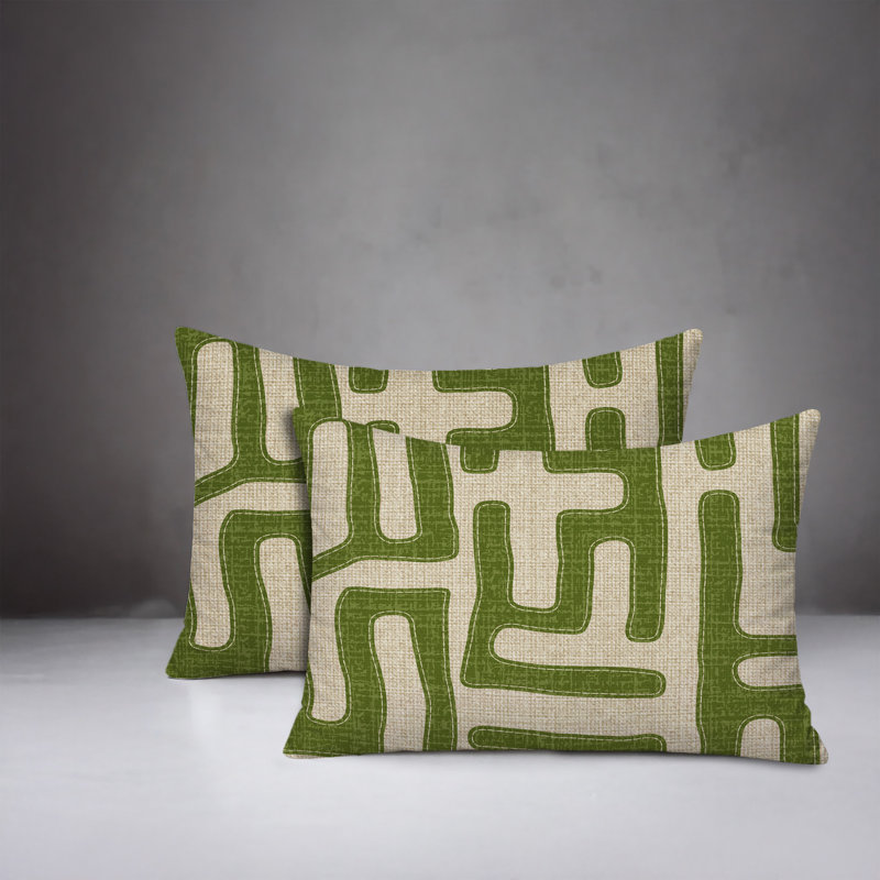 Oreiller réversible intérieur / extérieur Tiwa, 25 x 18, Vert