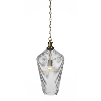 Carina Chain Hung Pendant With 11" Glass