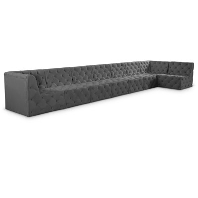 Klecka Velvet L-Shaped Sectional Reversible