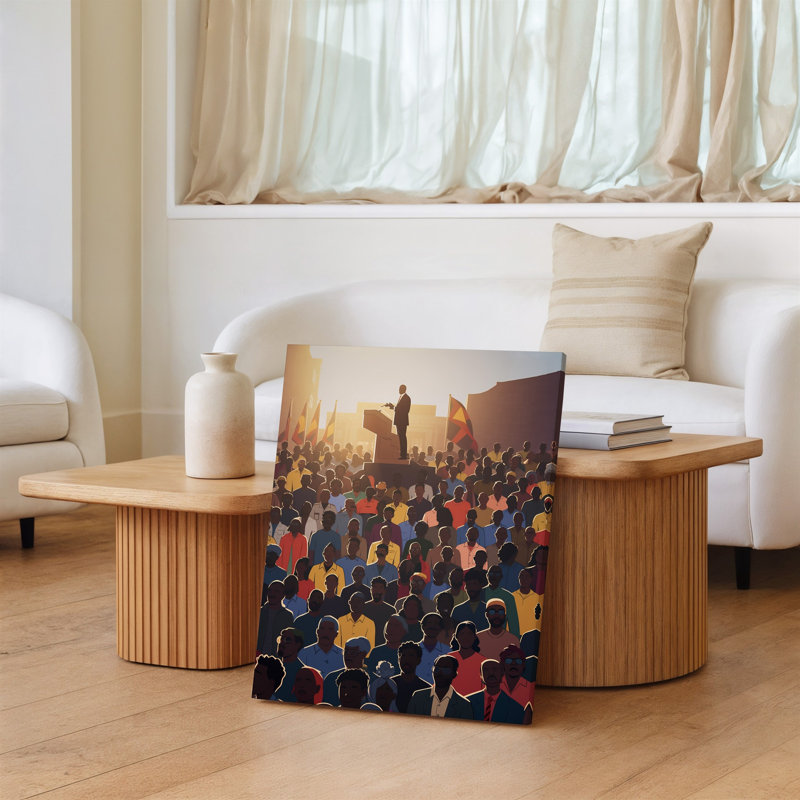 Reproduction d'art sur toile, "Une image puissante et évocatrice" d'un rassemblement de droits d'art mural historique avec un éminent conférencier