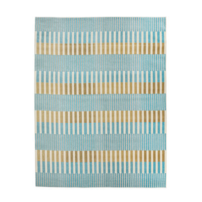 Sarmiento Striped Blue/Yellow Indoor/Outdoor Area Rug