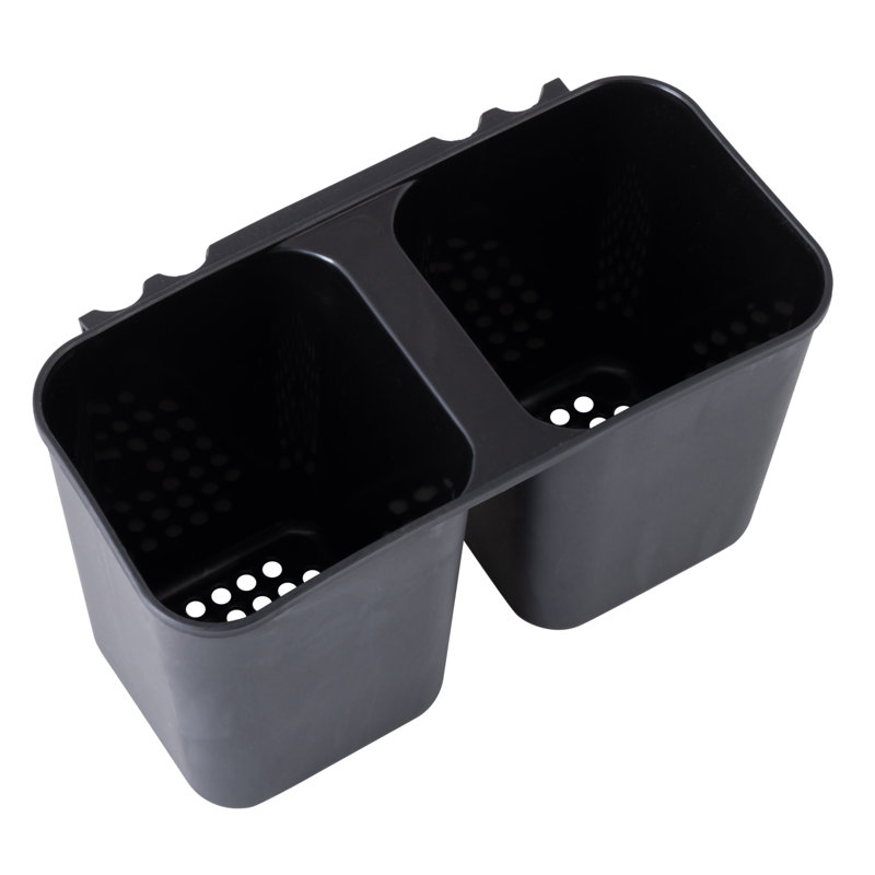 Black and Chrome Metal Countertop Dish Rack with Utensil Cup