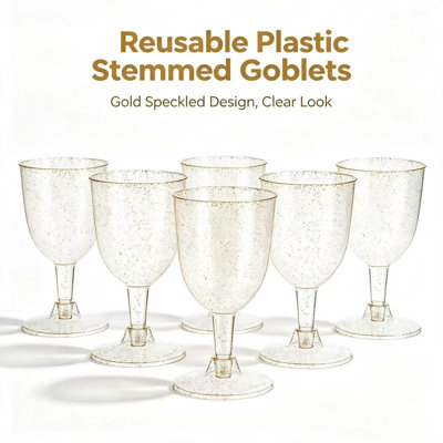 5 oz reusable plastic stemmed goblets