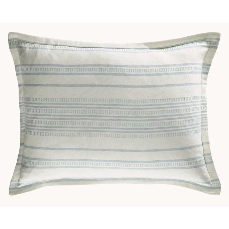 Saltwater Pillow White and Pale Blue, Rectangle 20"H x 26"W