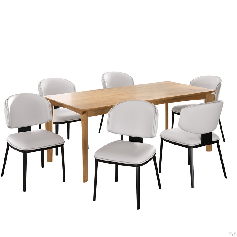 Ensemble de salle à manger 5 pièces 5 pièces, Naturel, Blanc, Naturel