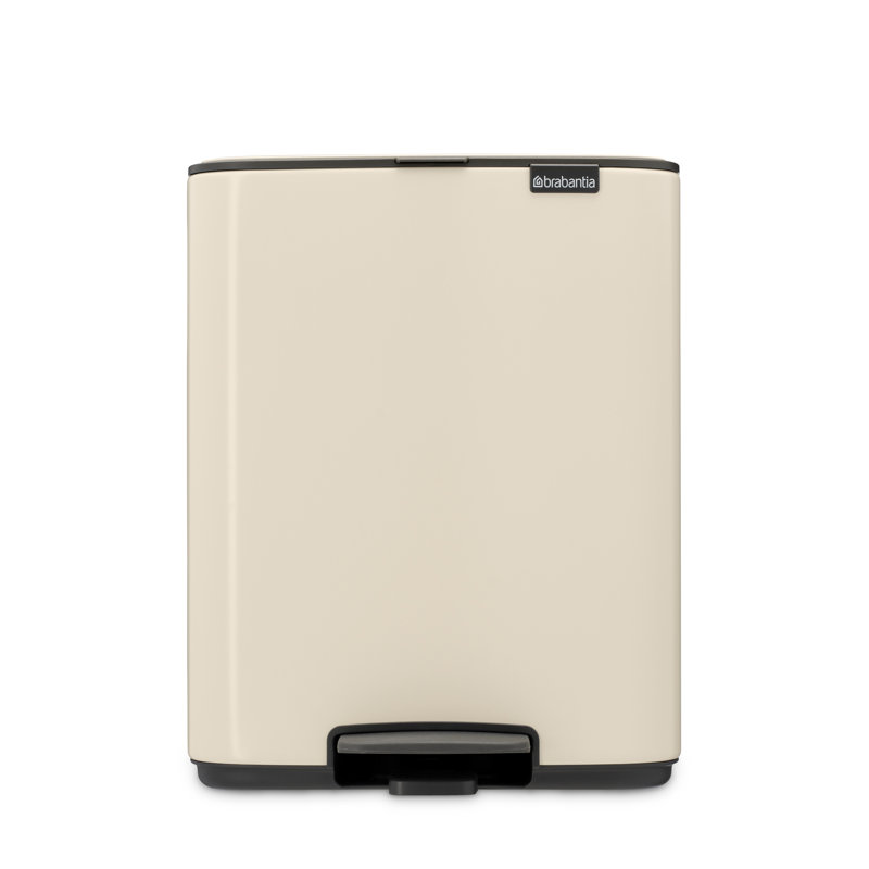 Brabantia Bo Pedal Bin, 12 L, Soft Beige, 36.9cm H x 29.2cm W x 26.3cm D