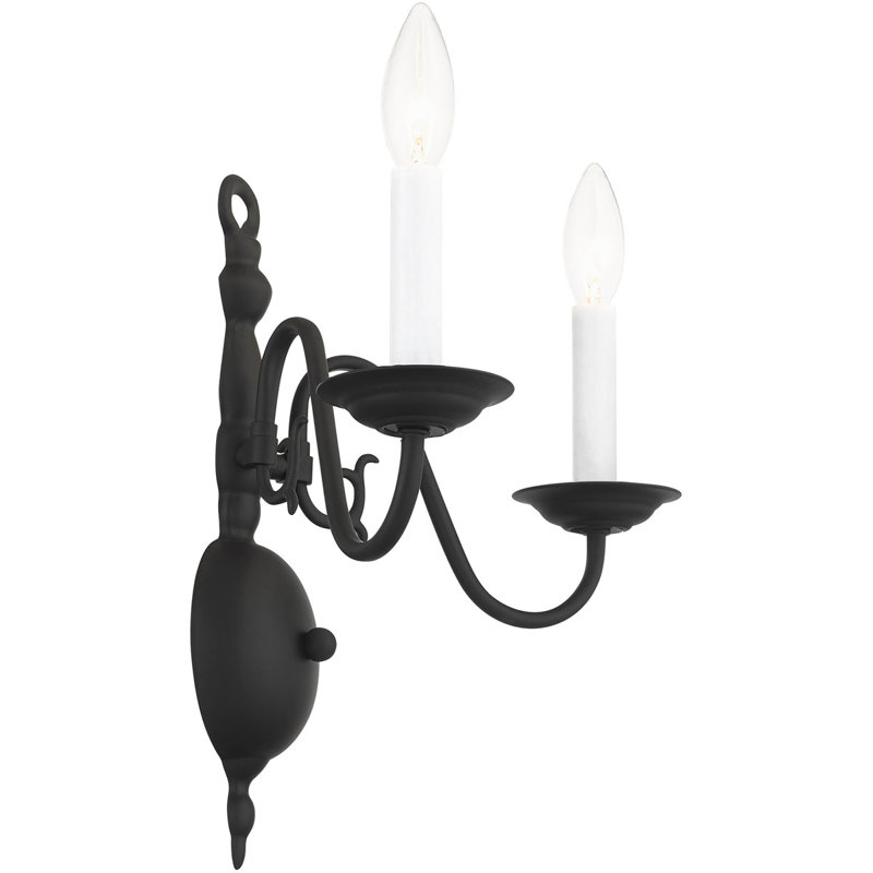 Benedetto Steel Candle Wall Light, Black