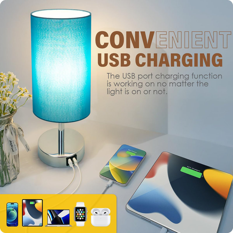 LED Desk Lamp with USB Ports,Touch Desk Lamps for Home Office with 5 Color Modes,3 Brightness Desk Light with Small Night Light,Reading Lamp Table Lamp for Bedroom Bedside Study(with adapter)