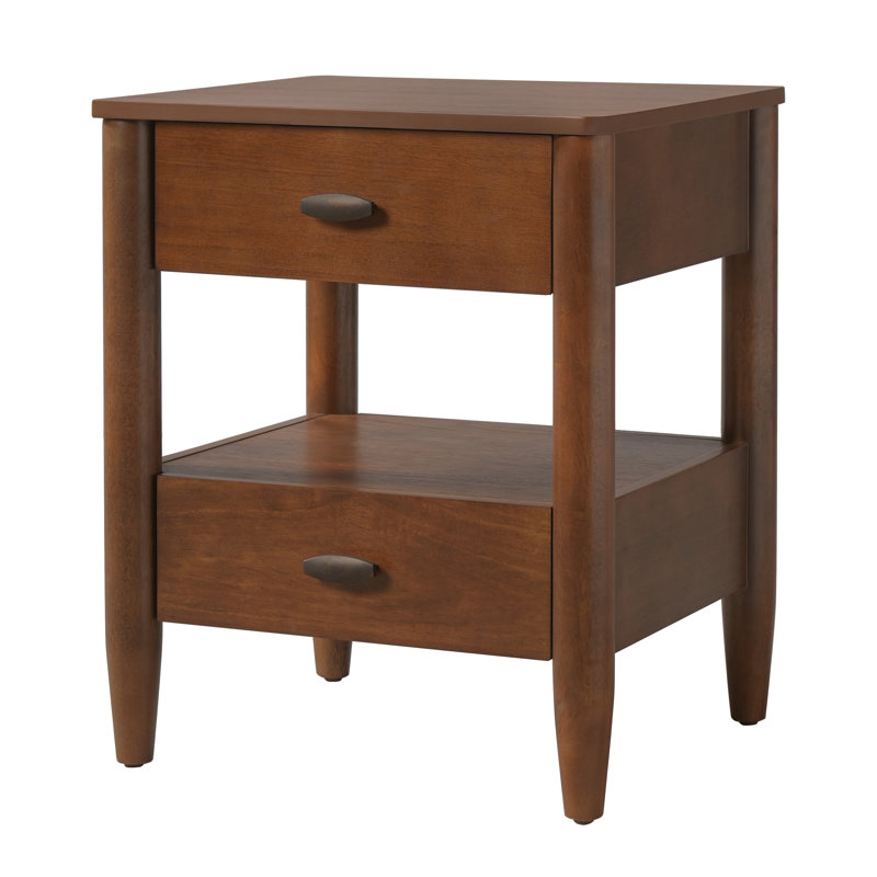 Table de chevet Bravik Mid-Century Modern, Noyer, 1