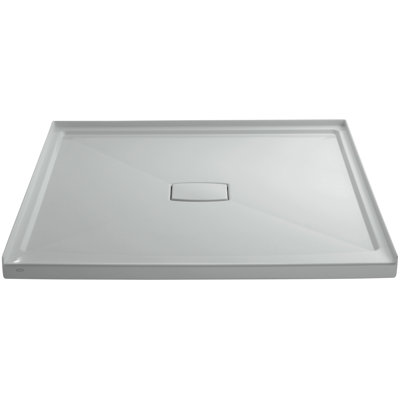 Archer 60" x 60" Single Threshold Acrylic Alcove Shower Base, Center Drain