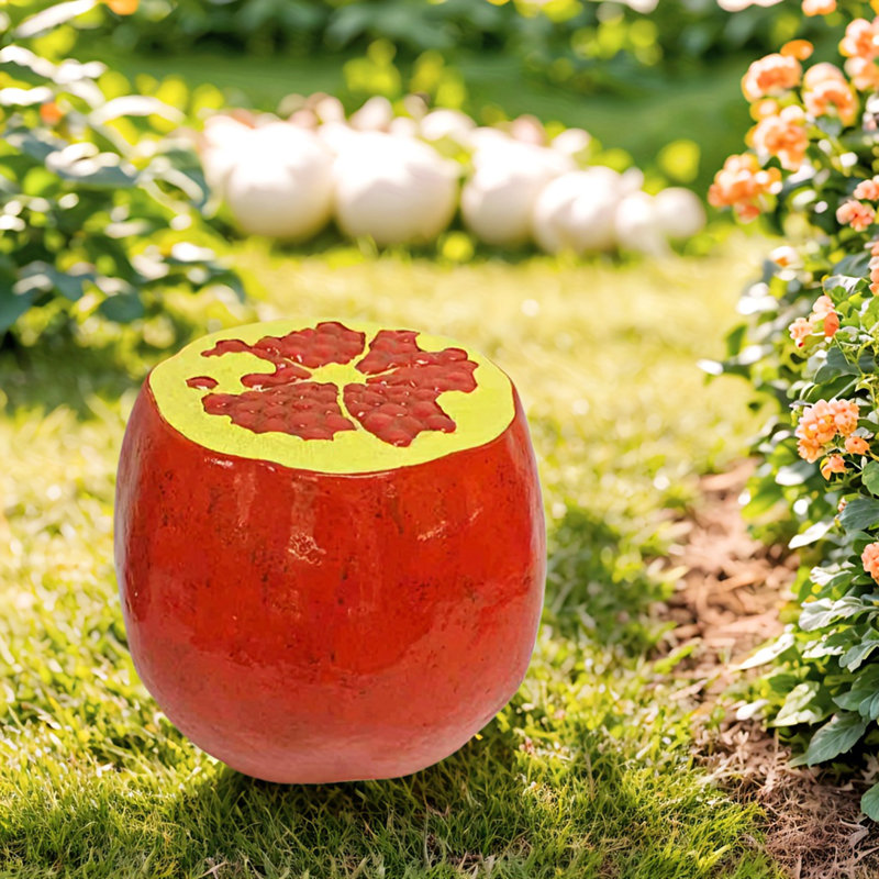 Tabouret de fruit de grenade, tabouret surdimensionné en résine de 13,4 po, table d'appoint, décorations d'intérieur pour jardin, mobilier d'extérieur polyvalent
