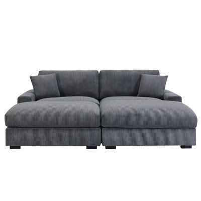 Corduroy U-Shaped Sectional Reversible